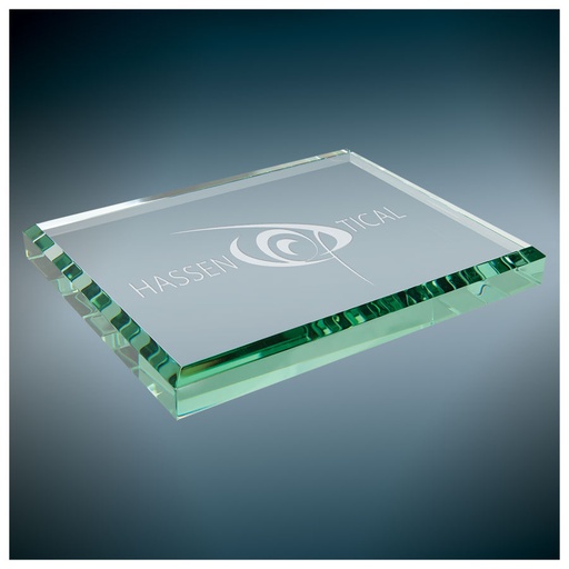 [GPW34J] 4 1/2" x 3 1/2" x 1/2" Jade Glass Paperweight