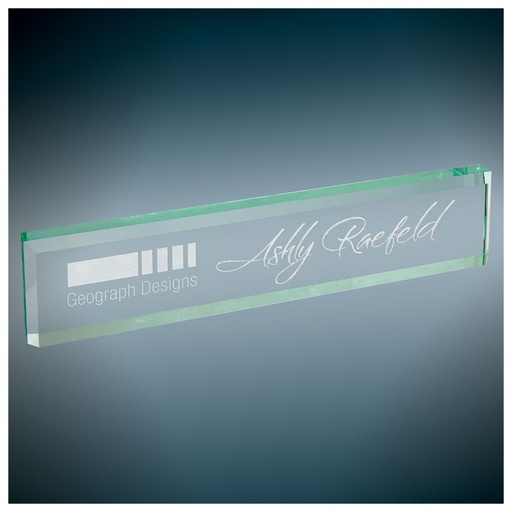 [GDW10J] 10" x 2" Jade Glass Desk Wedge