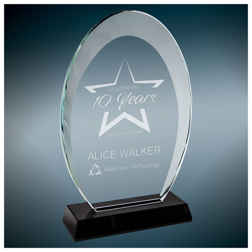 [HLG101BK] 8" Oval Halo Glass with Black Base