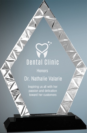 [ACG11] 7 1/2" Diamond Accent Glass on Black Base