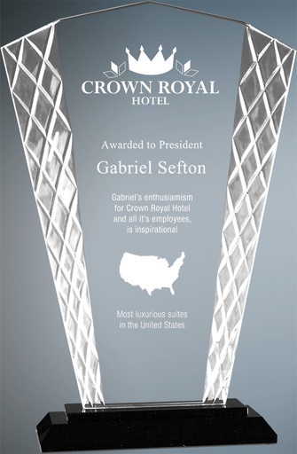 [ACG23] 9 1/2" Fan Accent Glass on Black Base