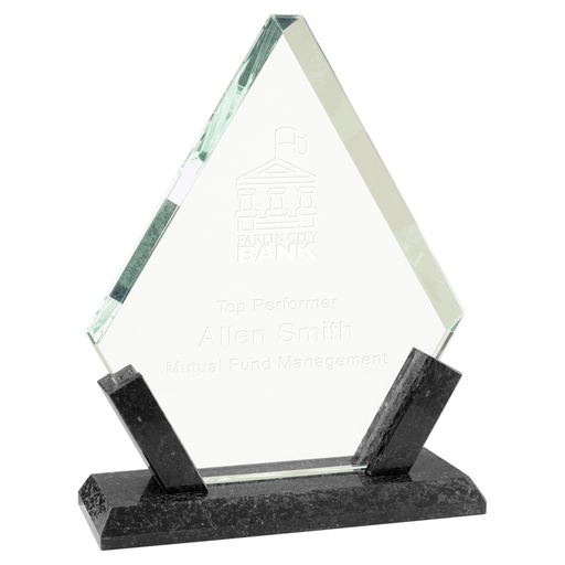 [MBG11] 7 1/4" Diamond Glass with Black Marble Base