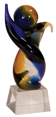 [AGS11] 7 3/4" Twisted Body Art Glass