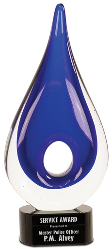 [AGS29] 11 1/4" Blue Round Window Raindrop Art Glass