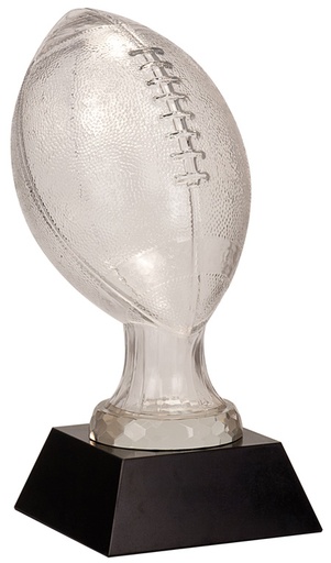 [SBG106] 13 3/4" Glass Football with Black Marble Base