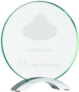 [CMG12] 8 1/2" Round Cosmic Glass with Silver Base