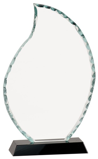 [FC12] 9 1/2" Flame Facet Glass on Black Base