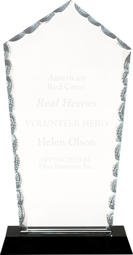 [FC53] 9 3/4" Diamond Facet Glass on Black Base