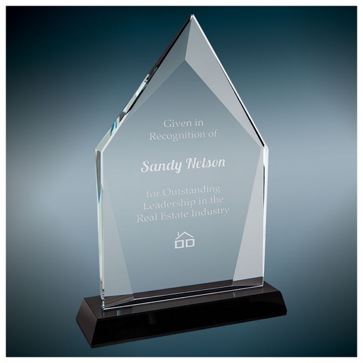 [HLG104BK] 8 1/2" Diamond Halo Glass with Black Base