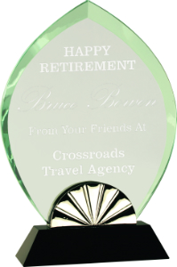 [HGL33] 9 3/4" Oval Horizon Glass with Black Base