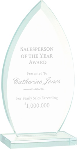 [JGS42] 7 3/4" Oval Jade Glass Award