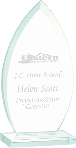 [JGS43] 8 3/4" Oval Jade Glass Award