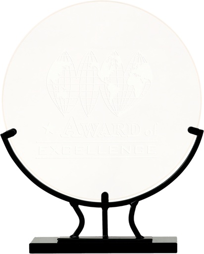 [VG13] 9 1/2" Round Vintage Glass with Iron Base