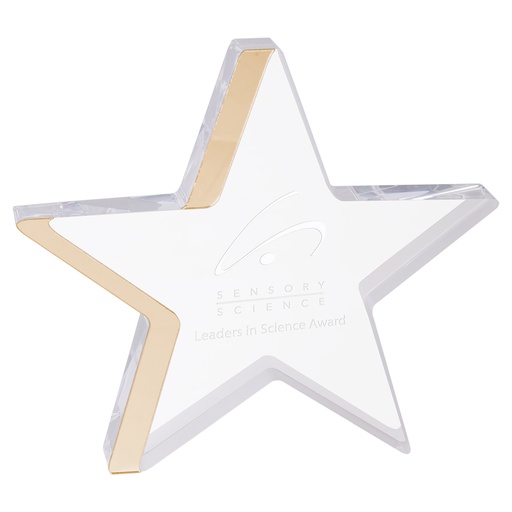 [CEA302G] 7 3/4" x 7" Star Acrylic with Gold Edge