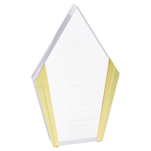 [CEA101G] 4 3/4" x 7 1/2" Diamond Acrylic with Gold Edges