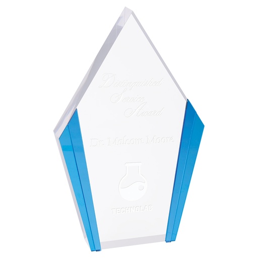 [CEA102BU] 5 1/4" x 8 1/2" Diamond Acrylic with Blue Edges