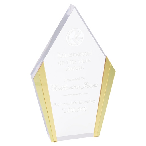 [CEA102G] 5 1/4" x 8 1/2" Diamond Acrylic with Gold Edges