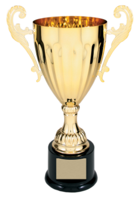 [CMC303G] 12" Gold Completed Metal Cup Trophy on Plastic Base
