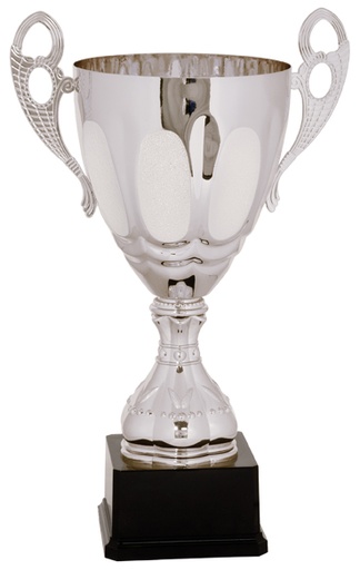 [CMC705S] 17 1/2" Silver Completed Metal Cup Trophy on Plastic Base