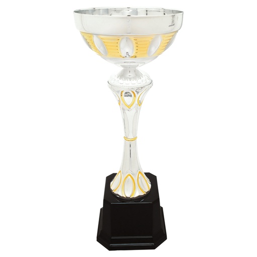 [CMC294] 13 1/2" Silver/Gold Completed Metal Cup Trophy on Plastic Base
