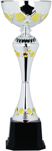 [CMC315] 16" Silver/Gold Completed Metal Cup Trophy on Plastic Base