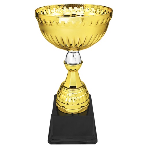 [CMC154] 10 1/4" Gold & Silver Metal Cup with Plastic Stem and Base