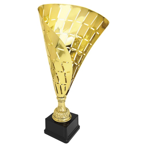 [CMC814G] 18" Gold Metal Flag Cup on Plastic Base