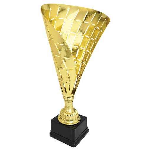 [CMC815G] 19 1/2" Gold Metal Flag Cup on Plastic Base