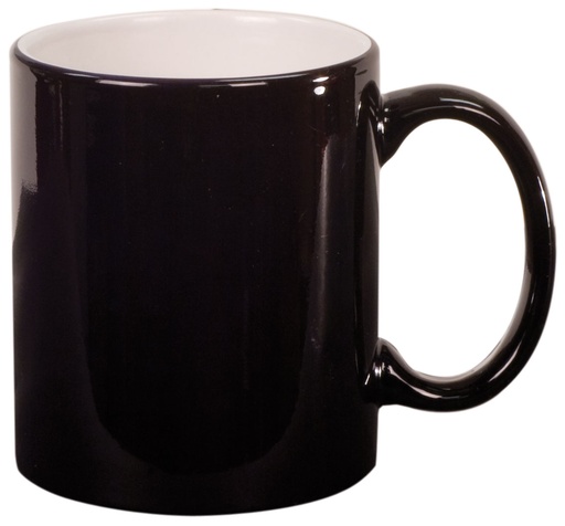[LMG21] 11 oz. Black Ceramic Round LazerMug