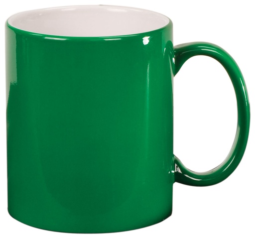 [LMG24] 11 oz. Green Ceramic Round LazerMug