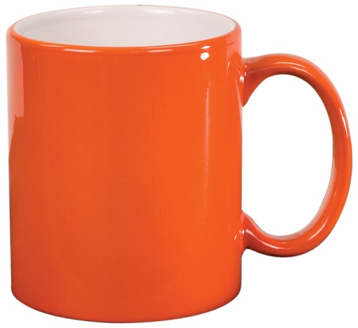 [LMG25] 11 oz. Orange Ceramic Round LazerMug