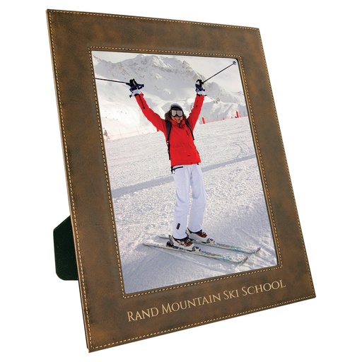 [LLF10810] 8" x 10" Rustic/Gold Laserable Leatherette Photo Frame