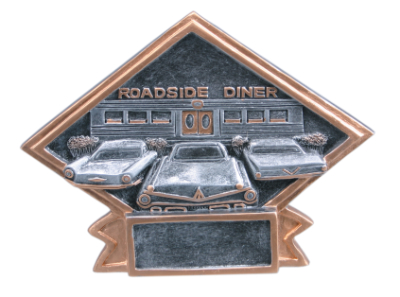 [DPS80] 6" x 4 1/2" Car Show/50s Theme Diamond Resin Plate