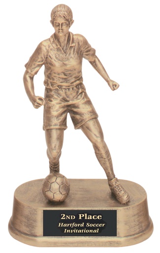 [JDS14] 7 3/4" Antique Gold Female Soccer Resin