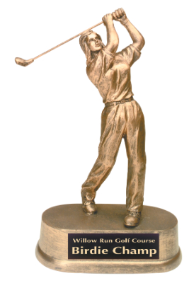 [JDS44] 9" Antique Gold Female Golf Resin