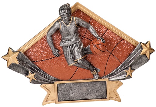 [DSR53] 8 1/2" x 5 3/4" Female Basketball Diamond Star Resin