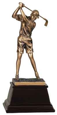 [GSN34] 13 1/4" Bronze Female Golf Resin Award