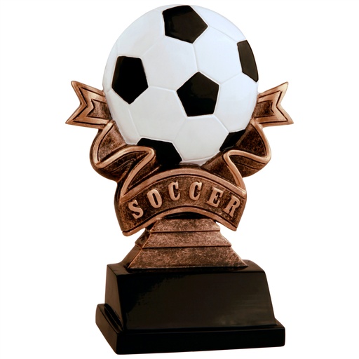[RR504] 5 1/2" Soccer Ribbon Resin