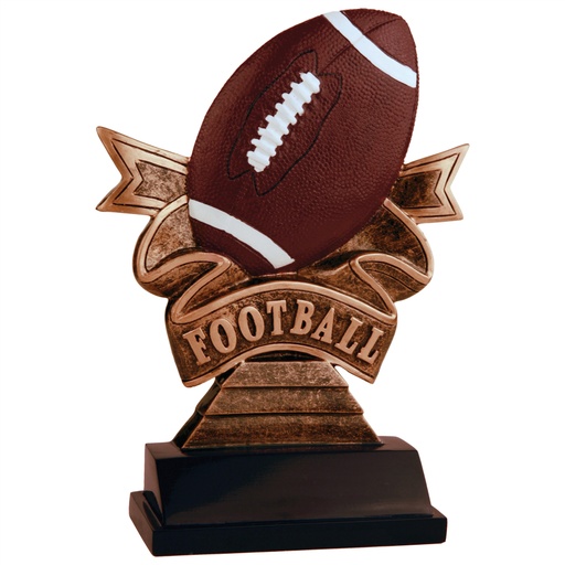 [RR703] 7" Football Ribbon Resin
