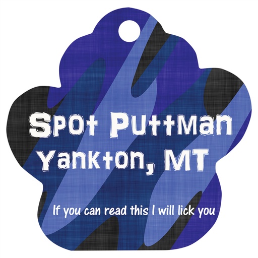 [PET015SUB] 1" x 1" White Sublimatable Paw Print Pet Tag