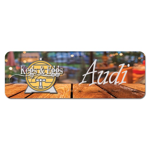 [UN5515] 3" x 1" Matte White Unisub FRP Sublimatable Name Badge with Radius Corners