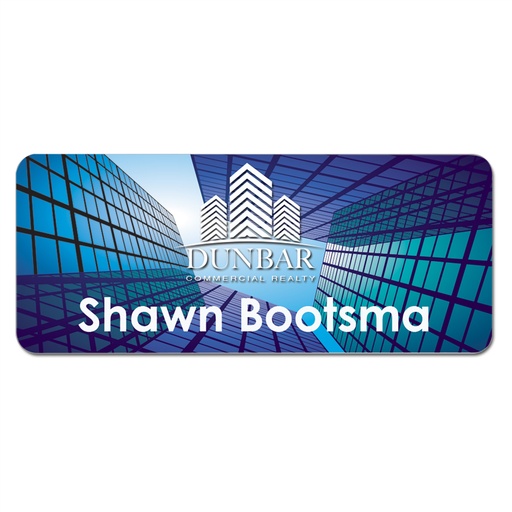 [UN4460] 3" x 1.25" Gloss White Unisub Aluminum Name Badge with Radius Corners