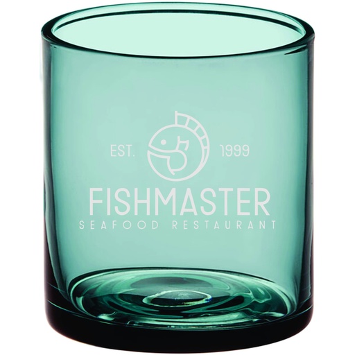 [GLS-A9502BL] Acopa Pangea 10 oz. Blue Rocks / Old Fashioned Glass