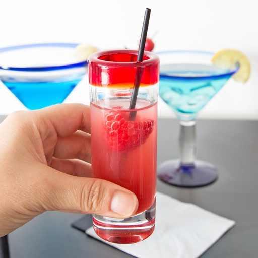 [GLS-L92301R] Libbey 92301R Aruba 3 oz. Shooter Glass with Red Rim