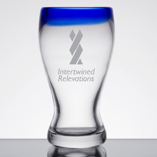 [GLS-L92312] Libbey 92312 Aruba 12 oz. Pilsner Glass with Cobalt Blue Rim