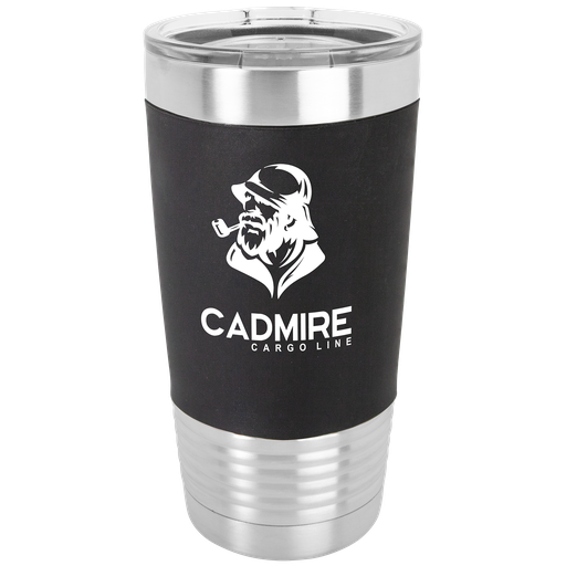 [LTM5401] 20 oz. Black/White Polar Camel Tumbler with Silicone Grip and Clear Lid