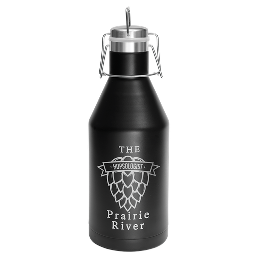 [LGR642] Polar Camel 64 oz. Black Vacuum Insulated Growler with Swing-Top Lid