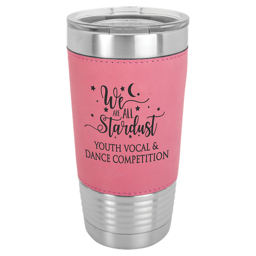 [LTM5207] 20 oz. Pink Laserable Leatherette Polar Camel Tumbler with Clear Lid