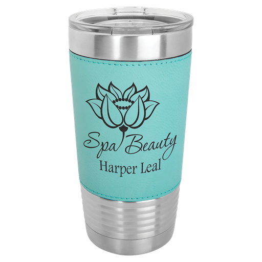 [LTM5209] 20 oz. Teal Laserable Leatherette Polar Camel Tumbler with Clear Lid