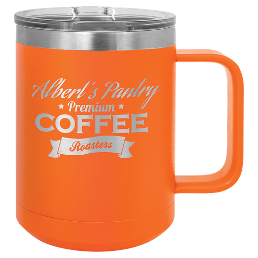 [LCM112] Polar Camel 15 oz. Orange Vacuum Insulated Mug with Slider Lid
